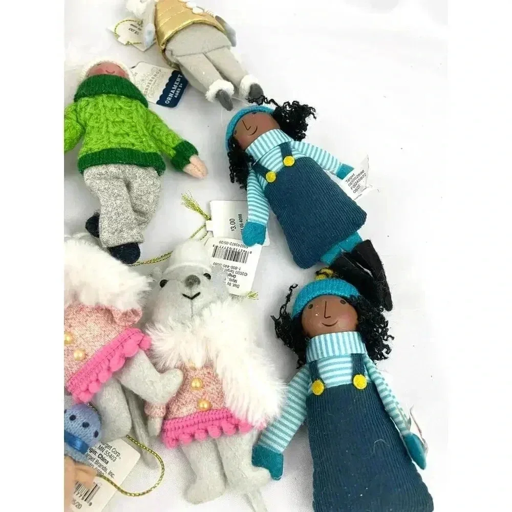 Lot of 27 Plush Dressed Animals Christmas Fabric Ornaments Train‎ Llama Bear